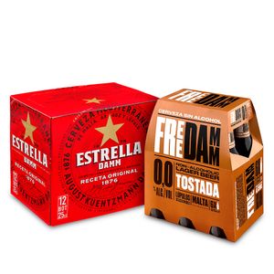 Pack Estrella Damm Botella 25 cl Pack 12 uds + Free Damm Tostada Botella 25 cl Pack 6 uds