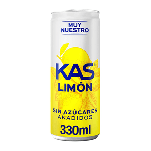 Refresco con gas  sabor limón sin azúcar KAS lata 33cl