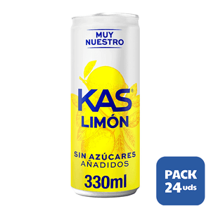 Pack Refresco con gas sabor limón sin azúcar KAS lata 33cl x24