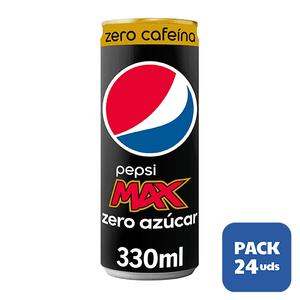 Pack Refresco de cola sin azúcar sin cafeina Pepsi Max lata 33cl x24