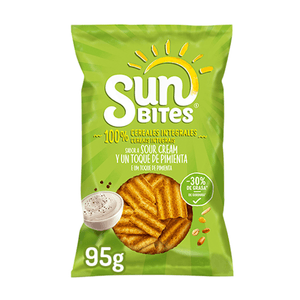 Snack multicereales sabor crema agria y pimienta Sunbites 95g