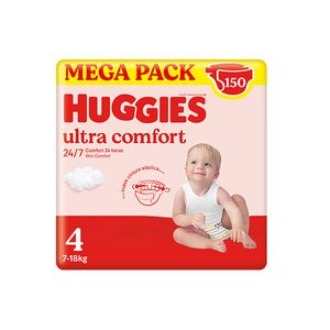 Huggies Ultra Comfort Pañales Talla 4 (7- 18 kg) 150 Pañales