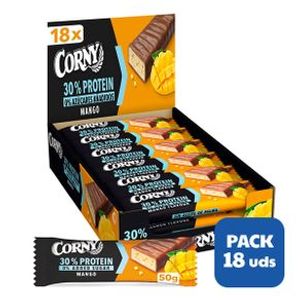 Corny Protein Barritas de Mango con Chocolate con 30% de Proteína y Sin Azúcares Añadidos 18x50gr