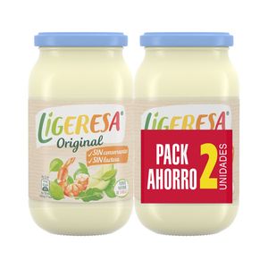Ligeresa Salsa En Tarro Sin Lactosa Y Sin Conservantes Original Con Omega 3 425 ml x2