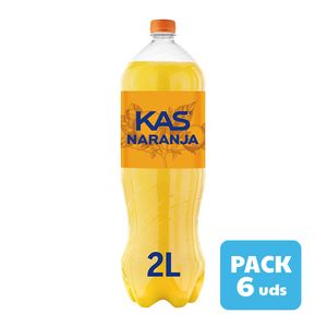 Pack Refresco con gas sabor naranja KAS botella 2L x6
