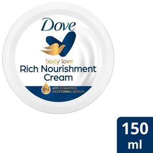 Dove  Crema en Tarro para manos, cara y cuerpo Nutrición Intensa que hidrata y nutre la piel 150ml